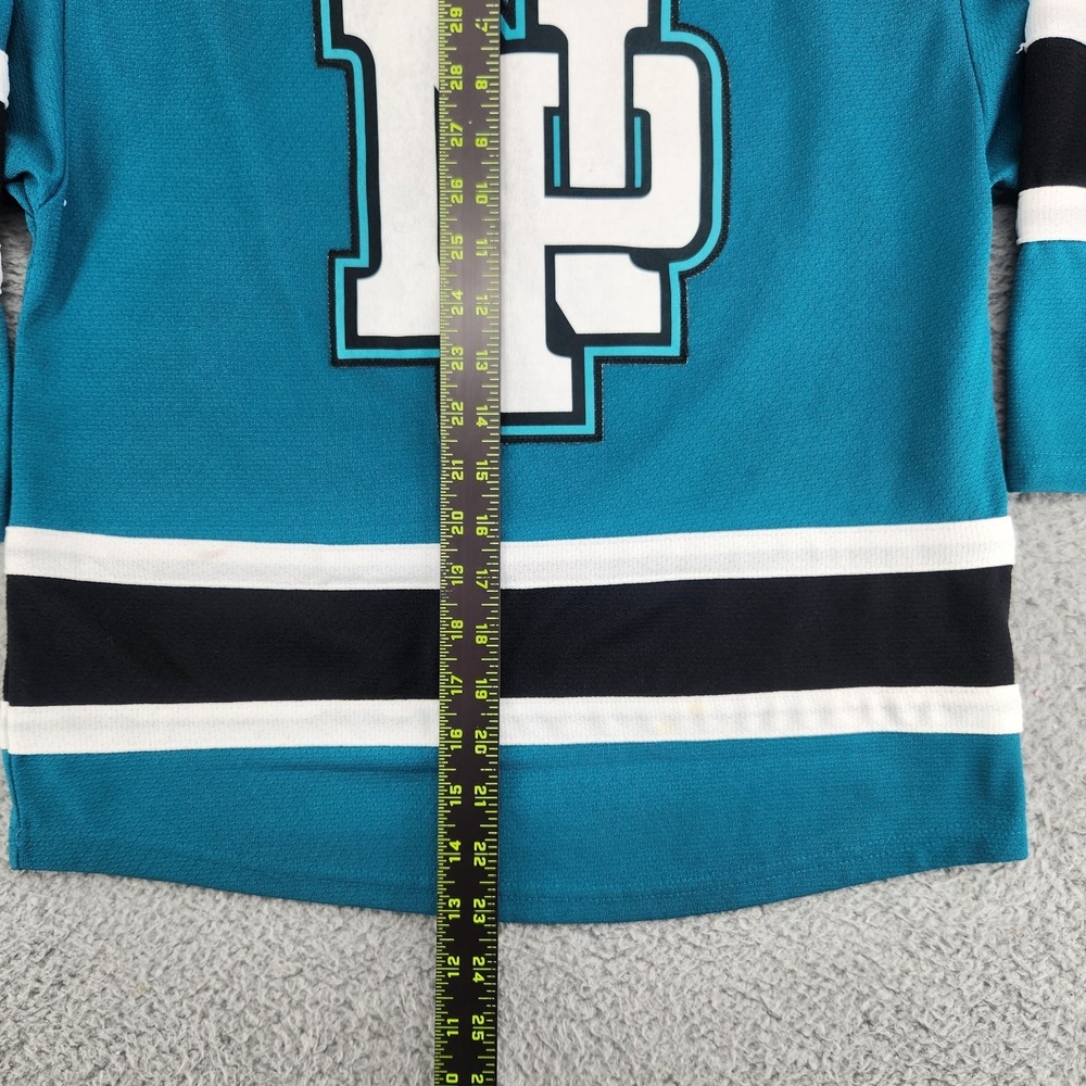 North Pittsburgh Wildcats Hockey Jersey Youth Size M Athletic Knit Teal - Picture 6 of 7